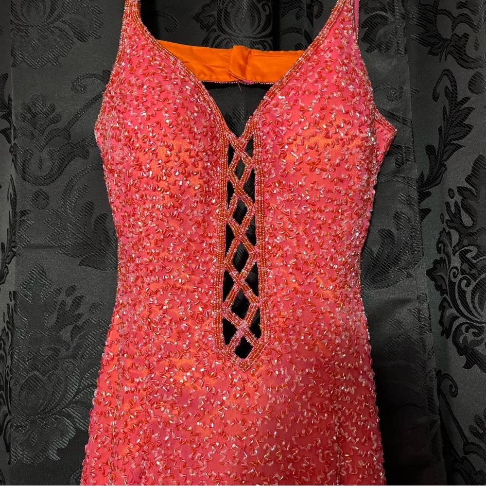 Scala Coral Beaded Maxi Dress